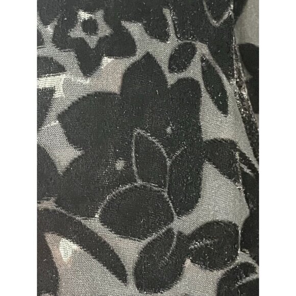 Suchada Burnout Floral Top M Black Preppy Western Boho Whimsigoth Classic 80s - Picture 6 of 11